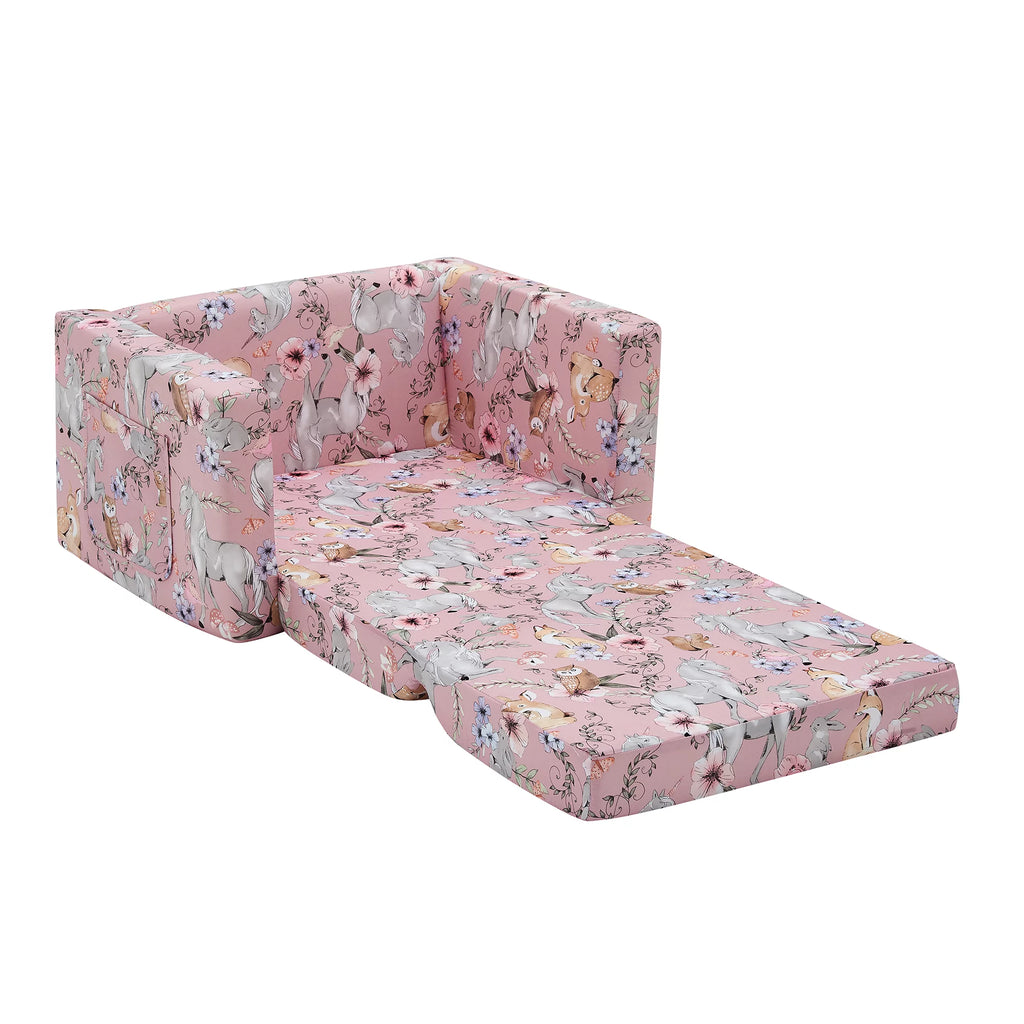 Pink Unicorn Convertible Kids Chair Sofa M3302