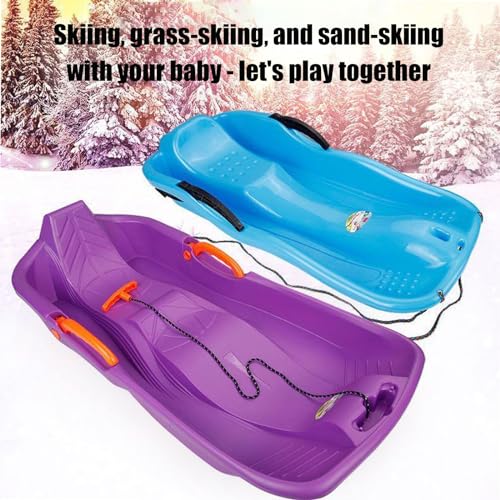 Plastic Toboggan Snow Sled with Pull Rope and Handles S247920