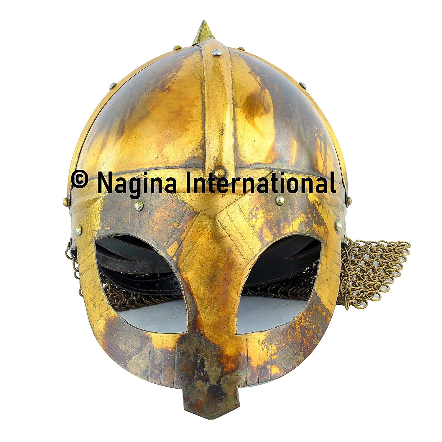 Steel Silver Helmet Chain Mail Armor Helmet J6985