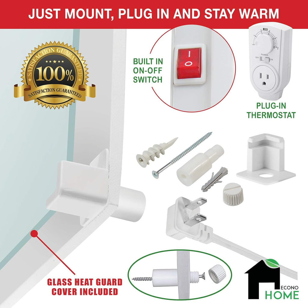 400W Wall Mount Convection Heater with Thermostat H29775