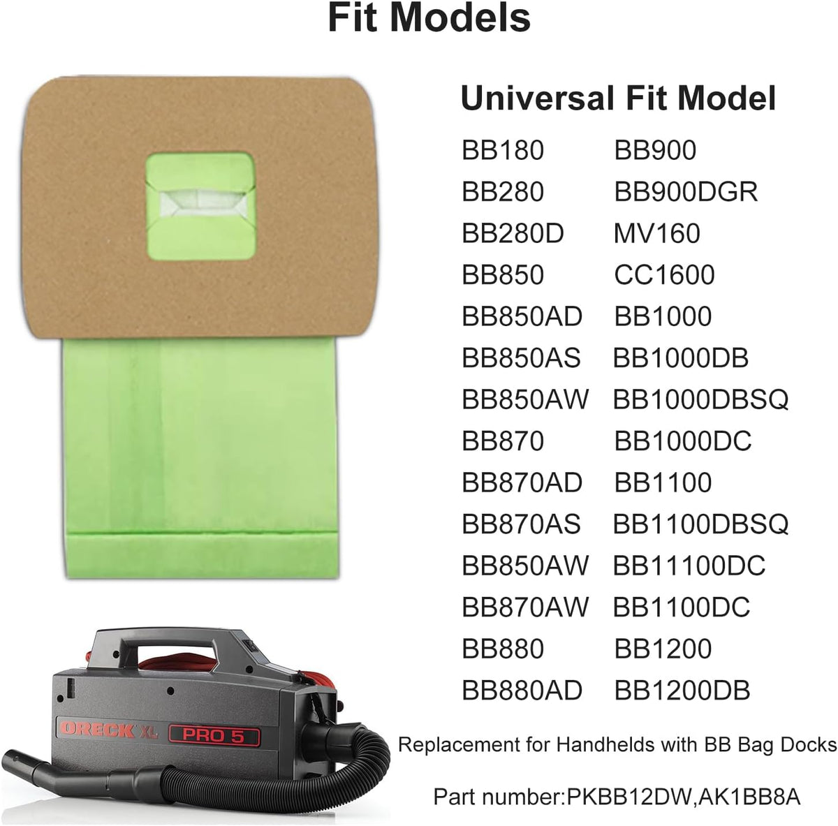 26 Pack Type BB Compact Canister Vacuum Bags with 4 Motor Filter R868075