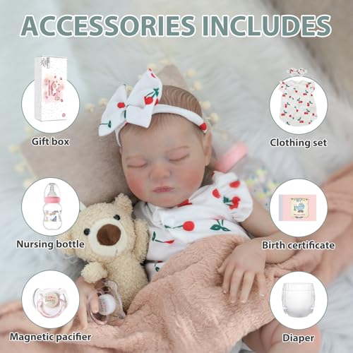 20 Inch Lifelike Newborn Baby Doll with Soft Cloth Body Z897197