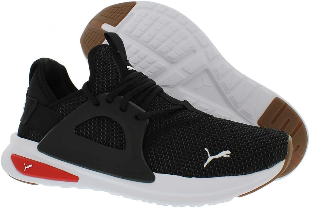Mens Softride Enzo Evo Knit Shoes, Size: 9.5 M US, Color: Puma Black/Castlerock/High Risk Red Z62612