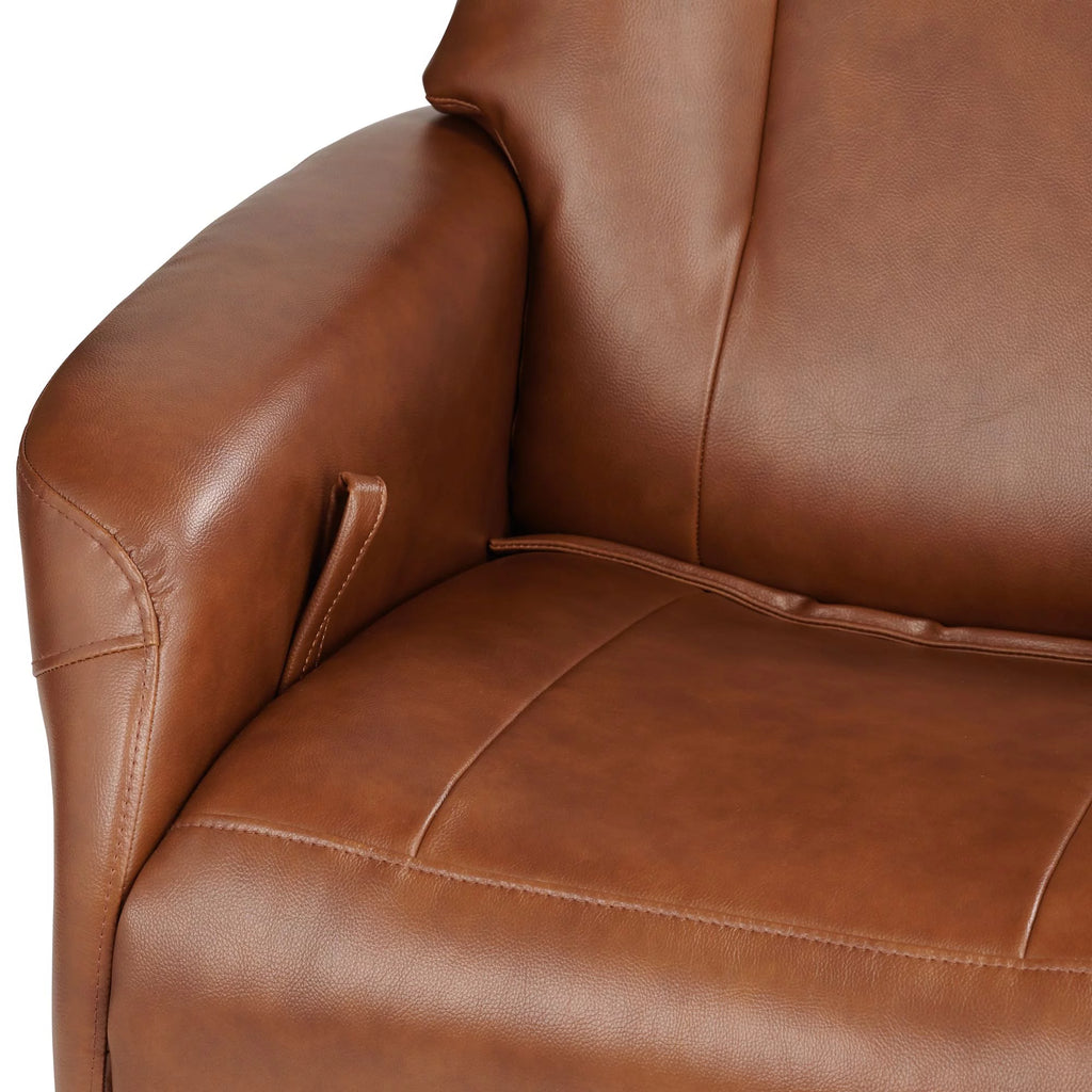 Brown Swivel Faux Leather Recliner Chair X857538