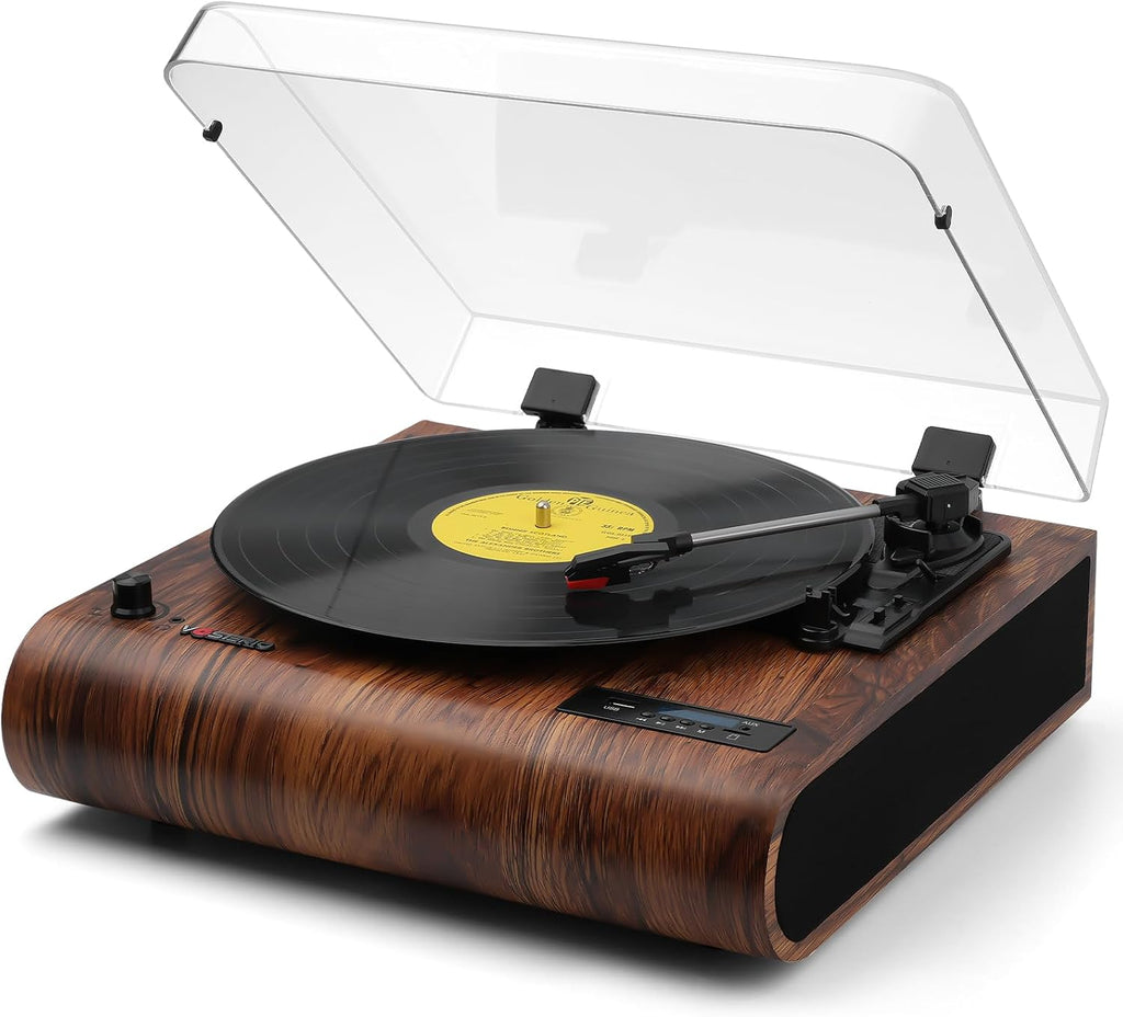 Bluetooth Record Player, 3 Speed Turntable with Built-in Speakers L10975