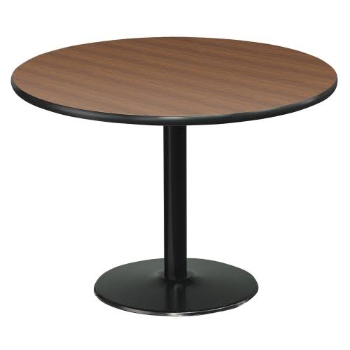 42x22 Round Standard Height Table Wild Cherry Top Black Base E358539