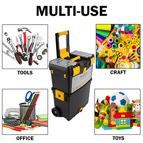Rolling Tool Box with Wheels and Removable Top O48126