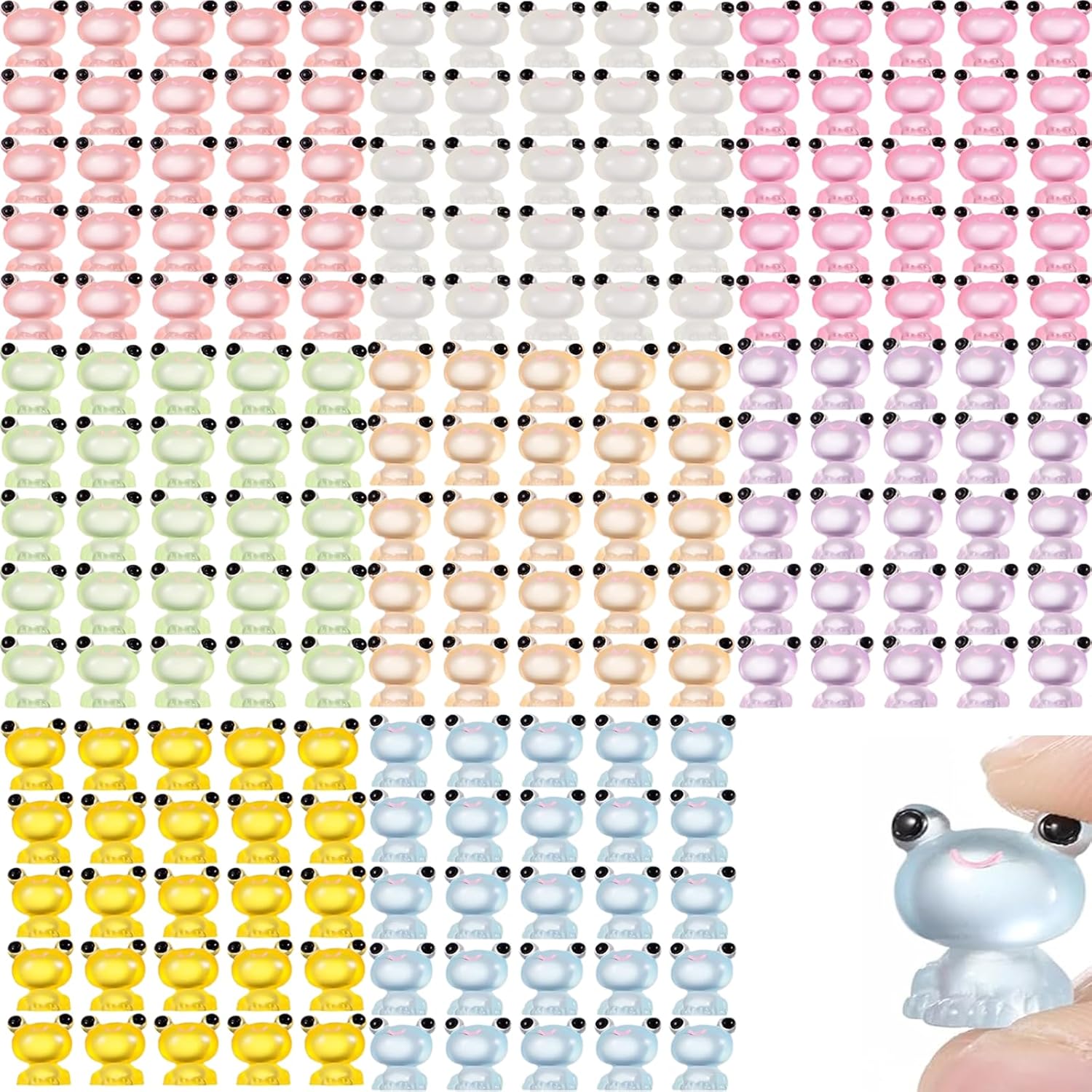 200 Pack Mini Glow in The Dark Resin Frogs Figurines V92981