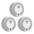 Wireless Interconnected Combination Smoke and Carbon Monoxide Detector with LCD Display, 10-Year Battery, Pack of 3 N135