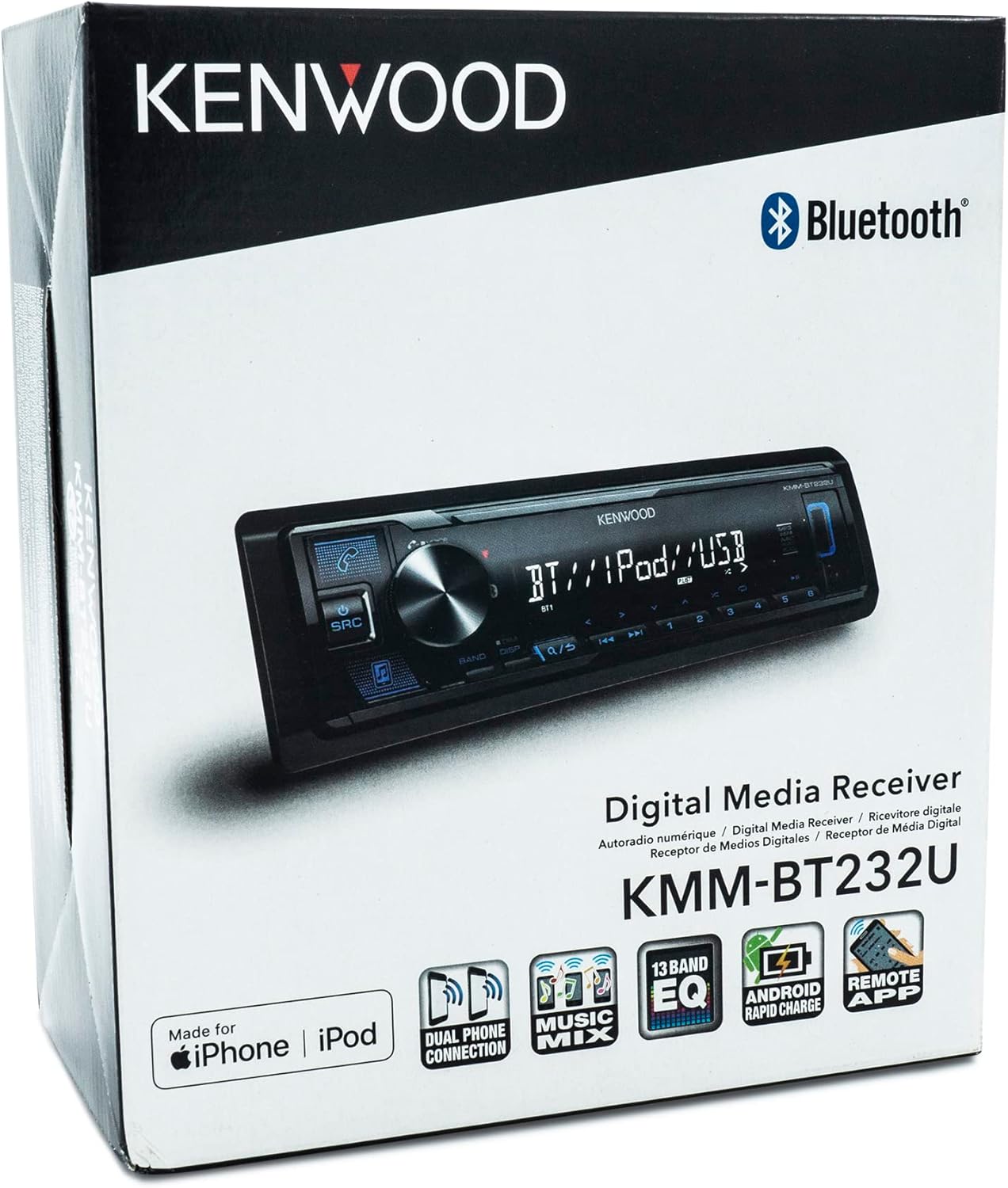 Bluetooth Car Stereo with USB Port, AM/FM Radio, MP3 Player, Detachable Face K895108