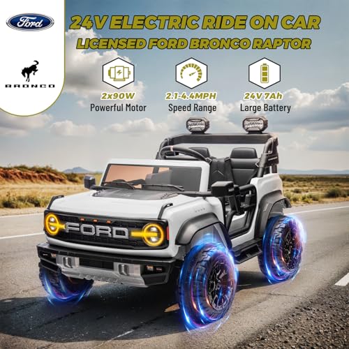 2 Seater Ride On Car, 24v Electric Power Ride On Truck Toy with Remote Control, Blue M69025