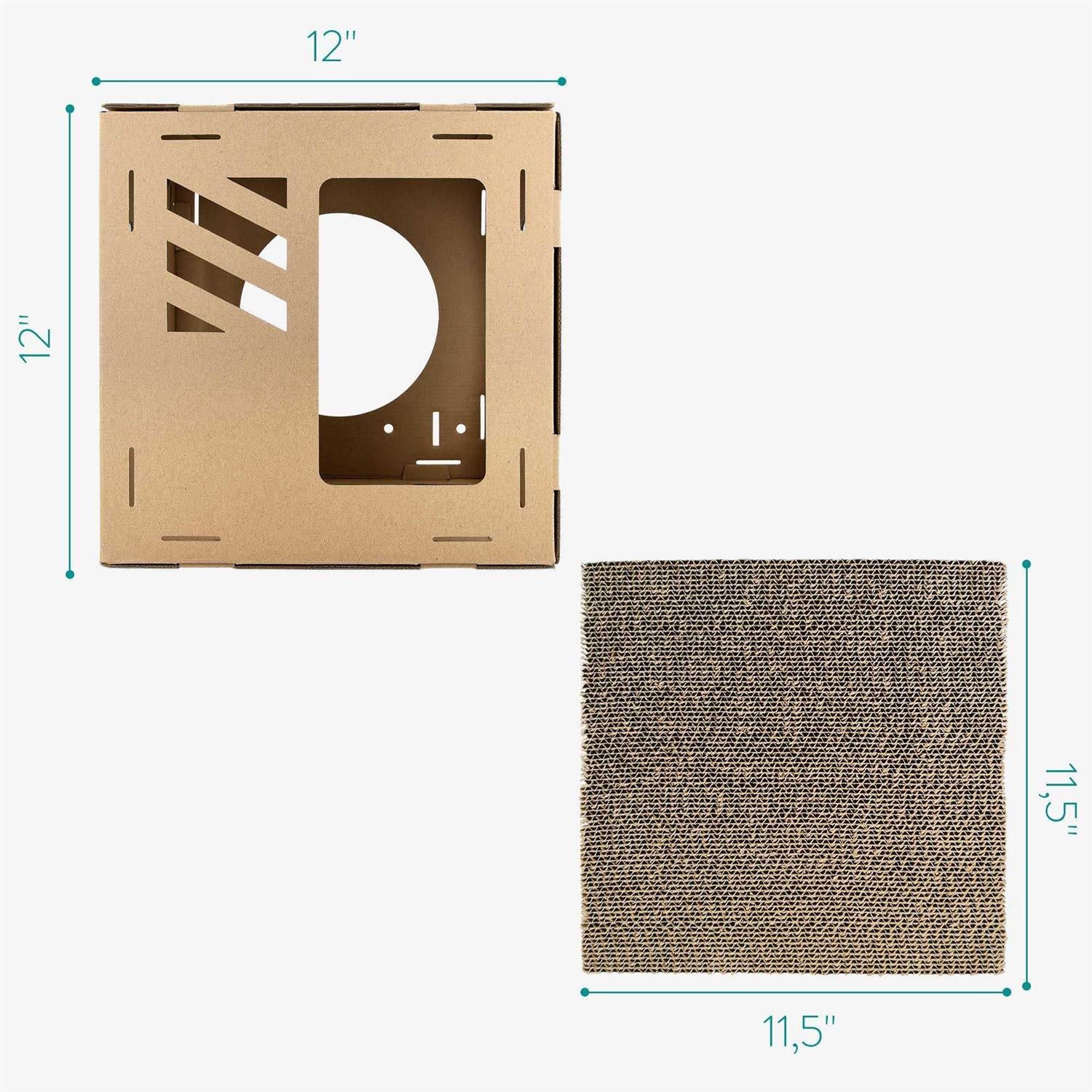 Modular Cardboard Cat House DIY Corrugated Cardboard Configurable Play Tower Condo U81734