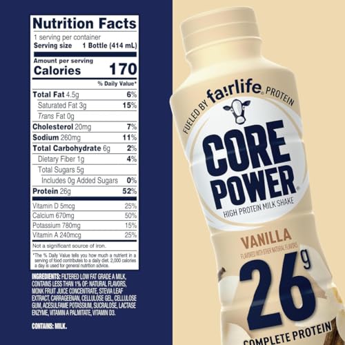 Natural Flavor Ready to Drink Protein Shake, 14 fl oz, 26 gram, Pack of 6 B886111