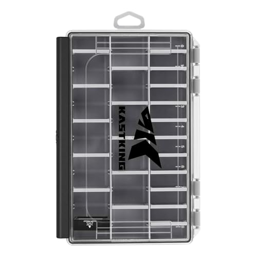 Black Waterproof Tackle Box with Removable Dividers T12086