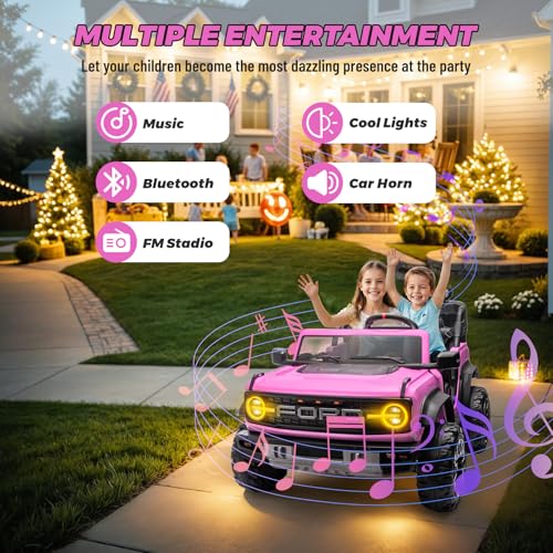 2 Seater Ride On Car, 24v Electric Power Ride On Truck Toy with Remote Control, Blue M69025