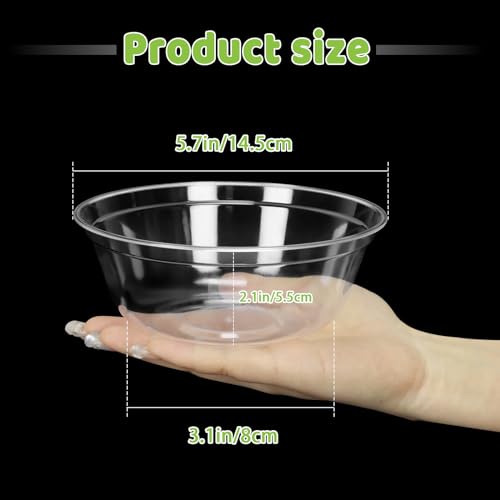 70 Pack 14oz Clear Plastic Bowls H3465