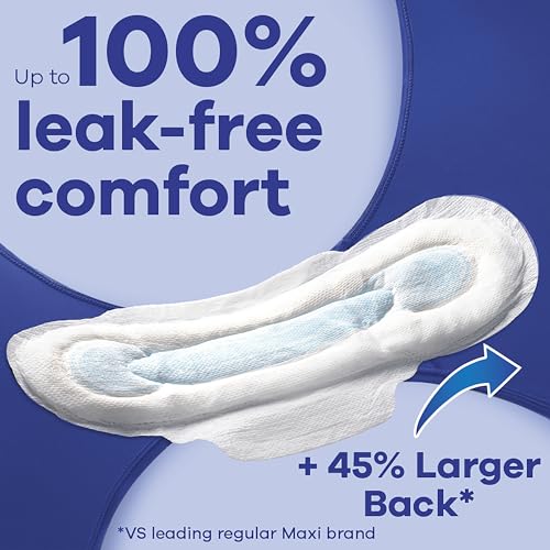 33 Count Overnight Unscented Maxi Pads with Wings L37083