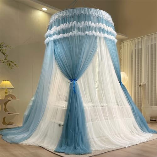 Pink Double Layer Sheer Mesh Canopy Curtain E736