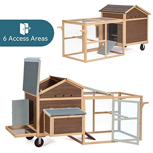 Mobile Hen House with Removable Bottom and Wheels D933