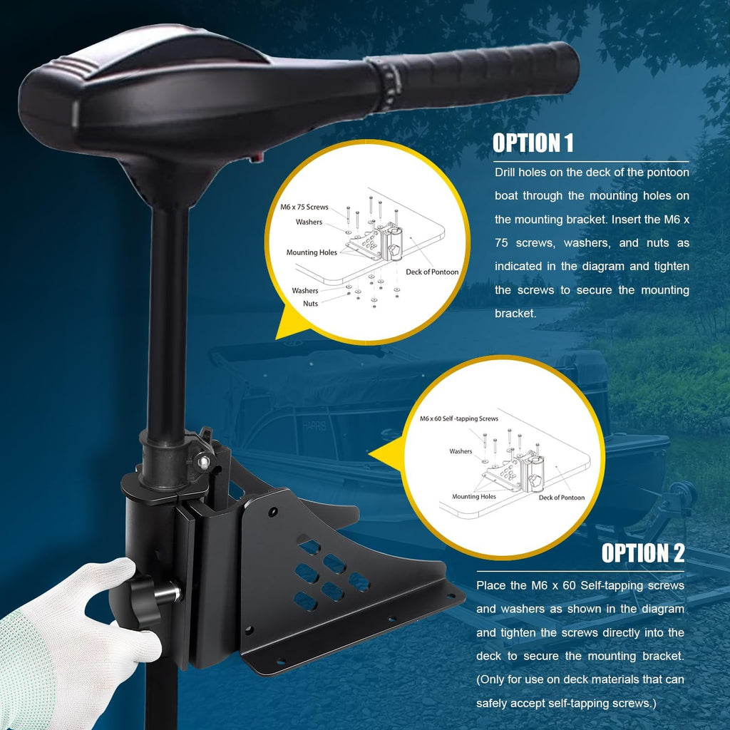 Trolling Motor Deck Mount for Shafts Between 1.15" - 1.25" in Diameter I718