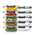 10 Pack 22 Oz Glass Meal Prep Containers with Lids, Gray Y110