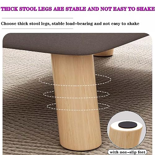 Rectangle Foot Stool with Padded Seat and Solid Wood Legs C986