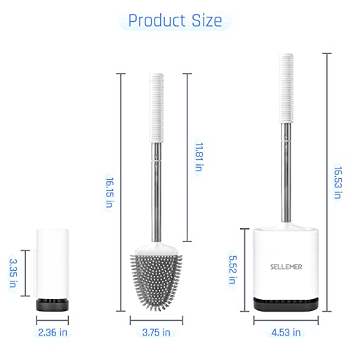 Toilet Brush and Holder Set with Silicone Bristles Y696