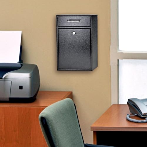 Black Steel Wall Mounted Mailbox K37094
