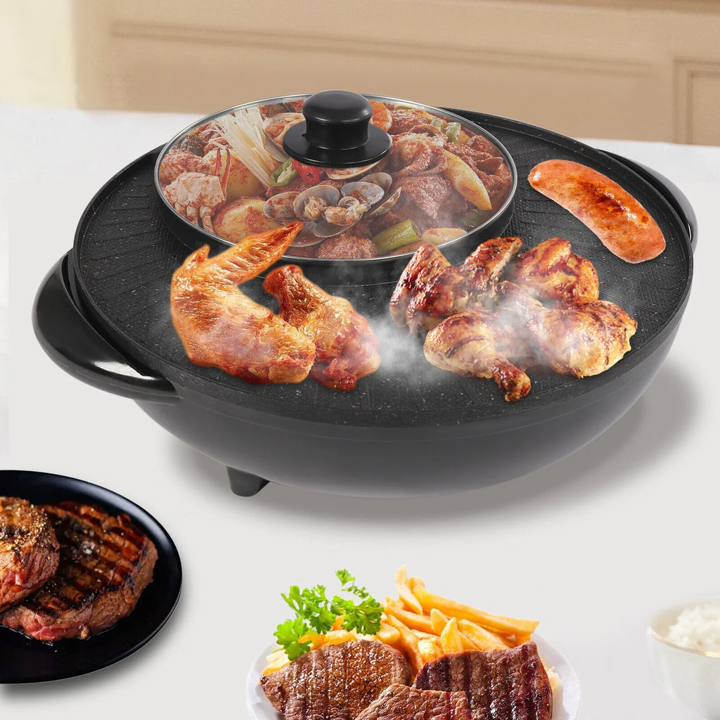 Portable Circular Hotpot Grill Combo Nonstick O955855