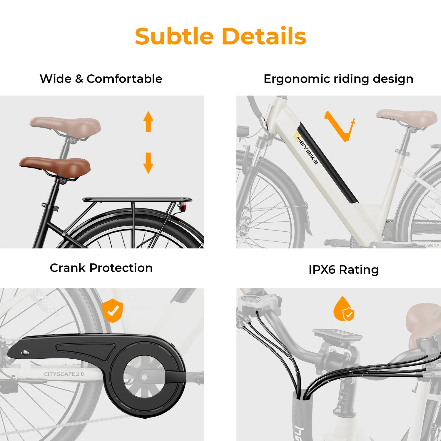 26" Electric City Cruiser Bicycle with 36V 13Ah Removable Battery, 7-Speed M63391