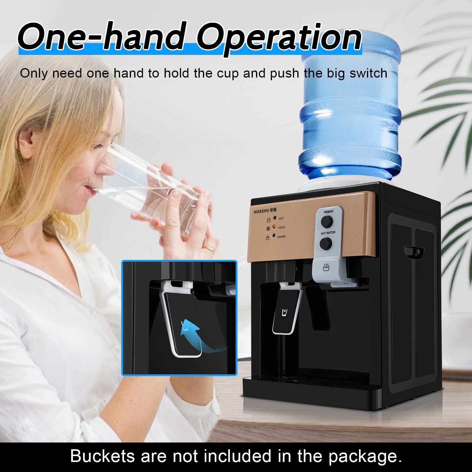 Countertop Water Cooler Dispenser Top Loading Electric Hot and Cold Water Machine W19804