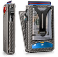 Men Wallet Money Clip Wallet Slim 9 Cards Metal Credit Card Case Magnetic Leather Flip Z7761