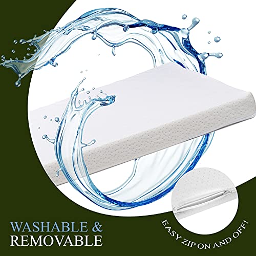 Organic Cotton Crib Topper with Ventilated 2-Inch Memory Foam Mattress Topper Pad F517892