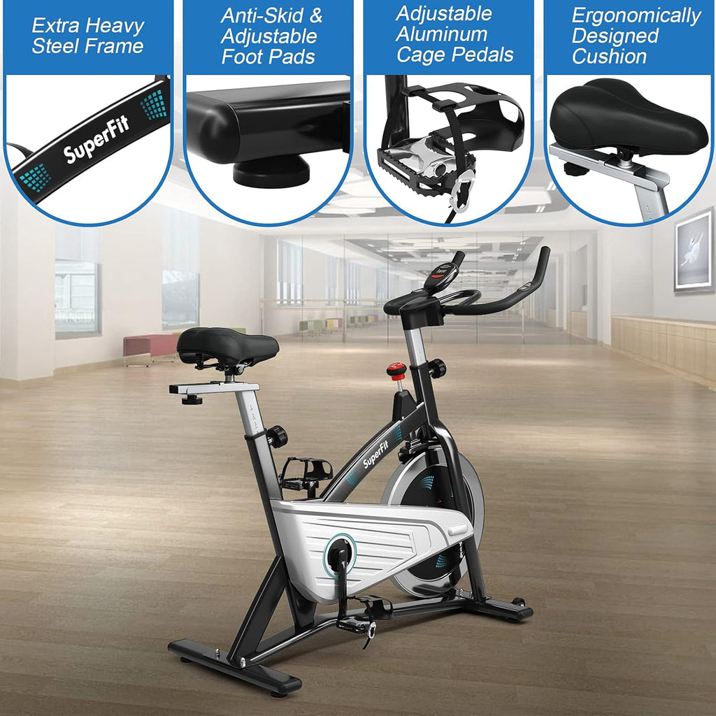 Magnetic Belt Drive Indoor Exercise Cycling Bike with LCD Monitor M583