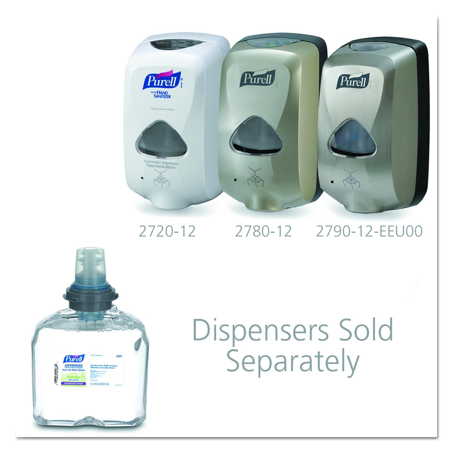 1200mL Clear Instant Hand Sanitizer Foam Refill (Pack of 2) I365