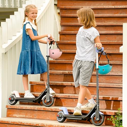 Kids Electric Scooter, 3/6/10mph Speeds, Adjustable Height, 150W, Dual Brake K6229