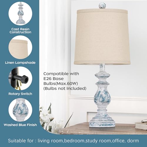 Green Table Lamp Set of 2 with Linen Shades Q536