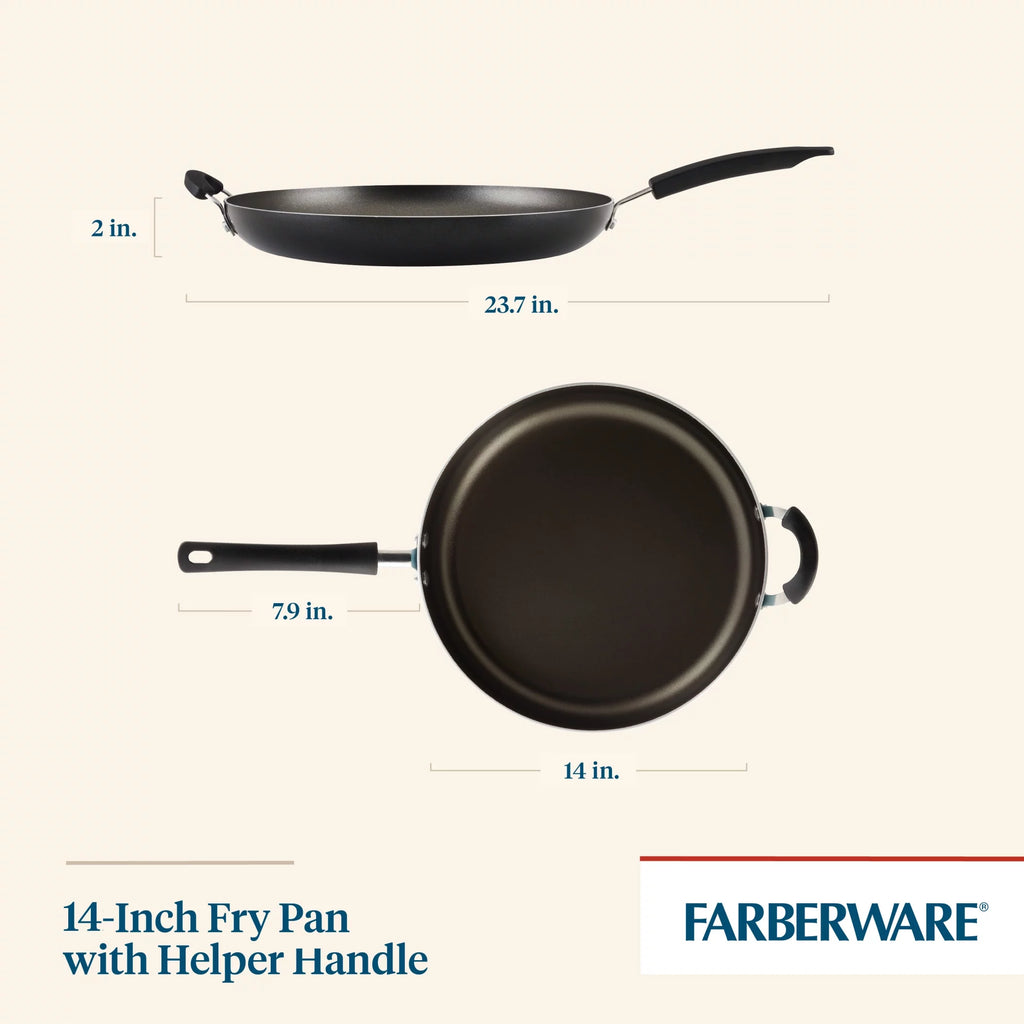 14" Black Aluminum Nonstick Frying Pan Z57678