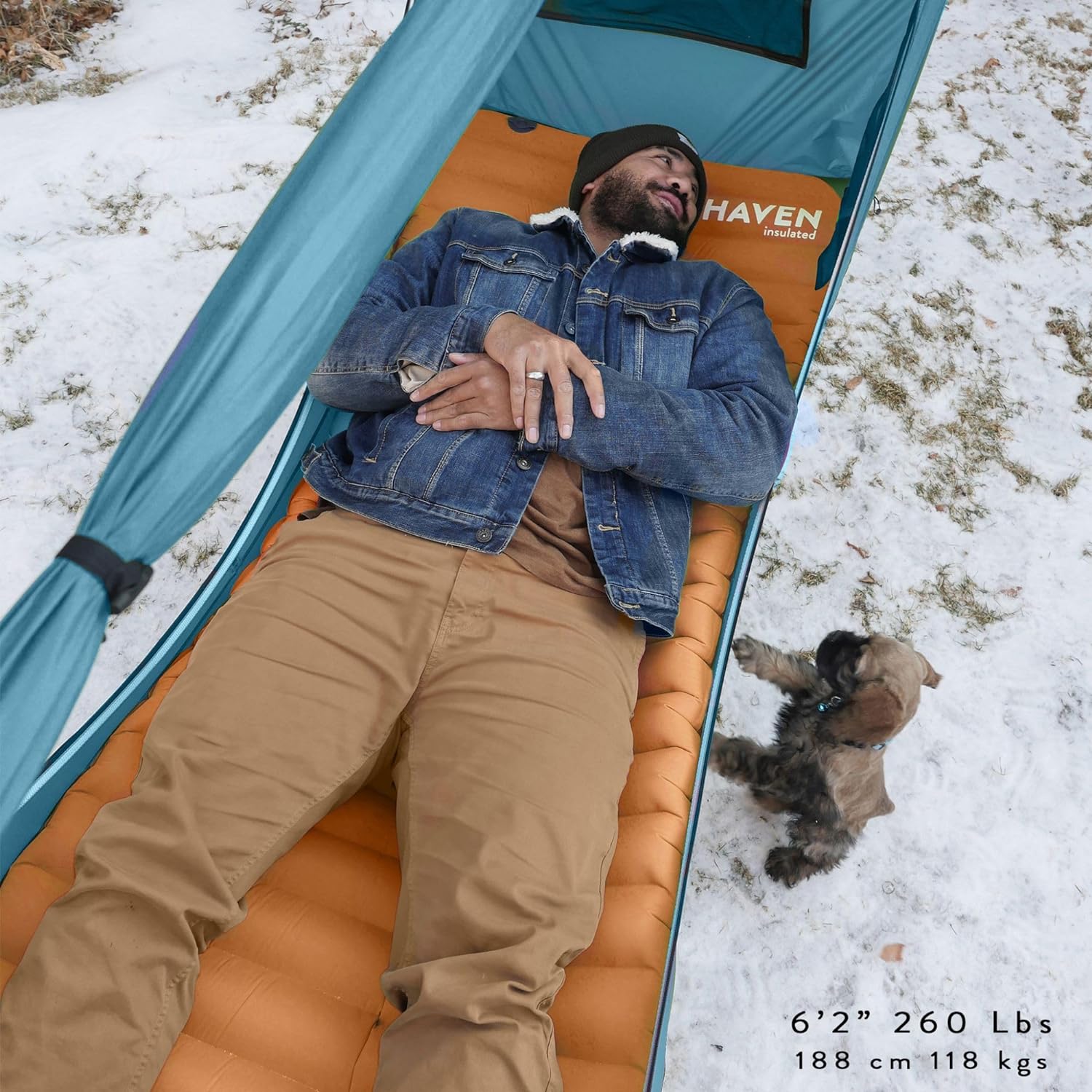 80"x30" Forest Green Lay Flat Hammock Tent with Mosquito Net and Insulated Pad G9513