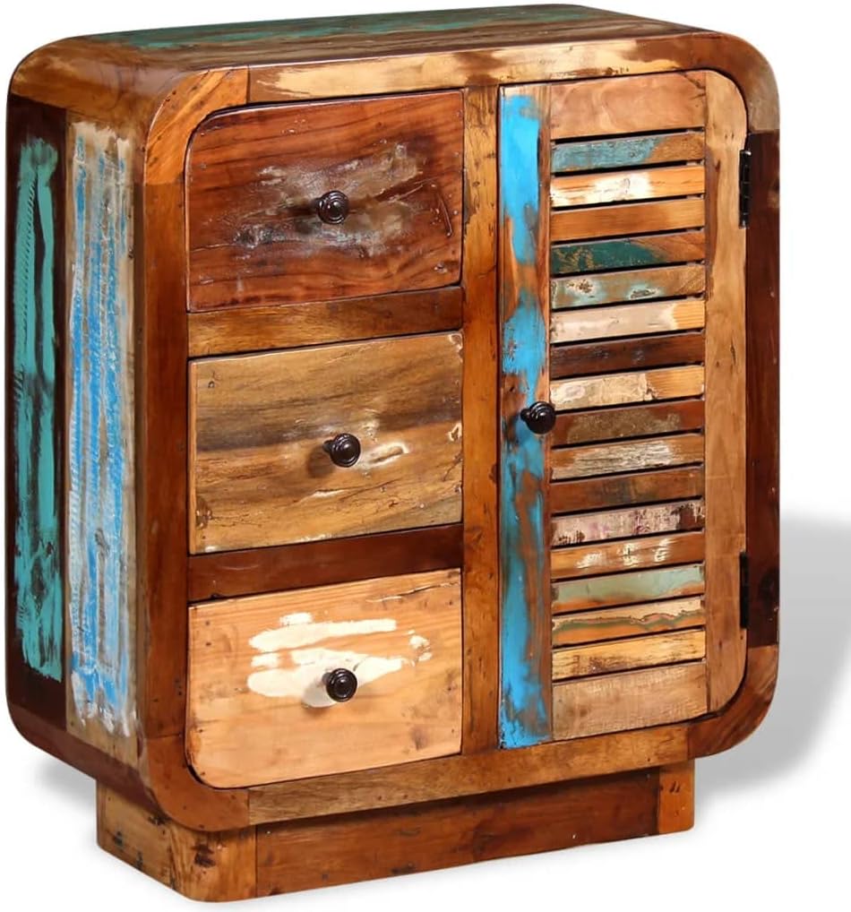 Solid Reclaimed Wood Sideboard with Door and 3 Drawers N8699