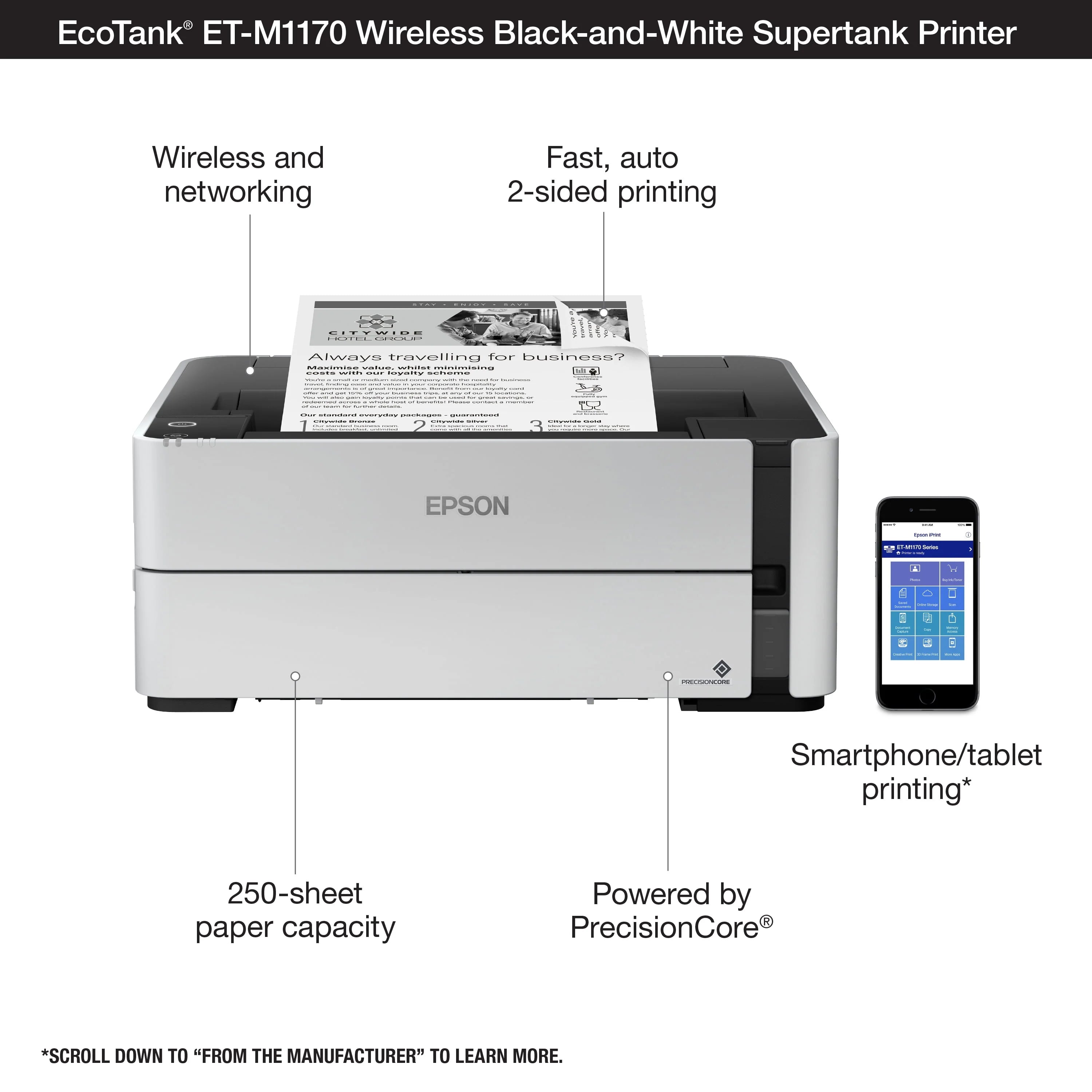 EcoTank ET-M1170 Wireless Monochrome Supertank Printer X847