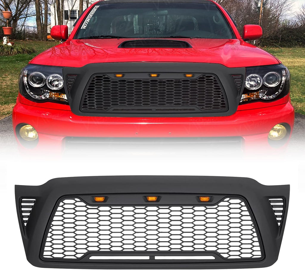 Matte Black Mesh Grille with 3 LED lights Y78796