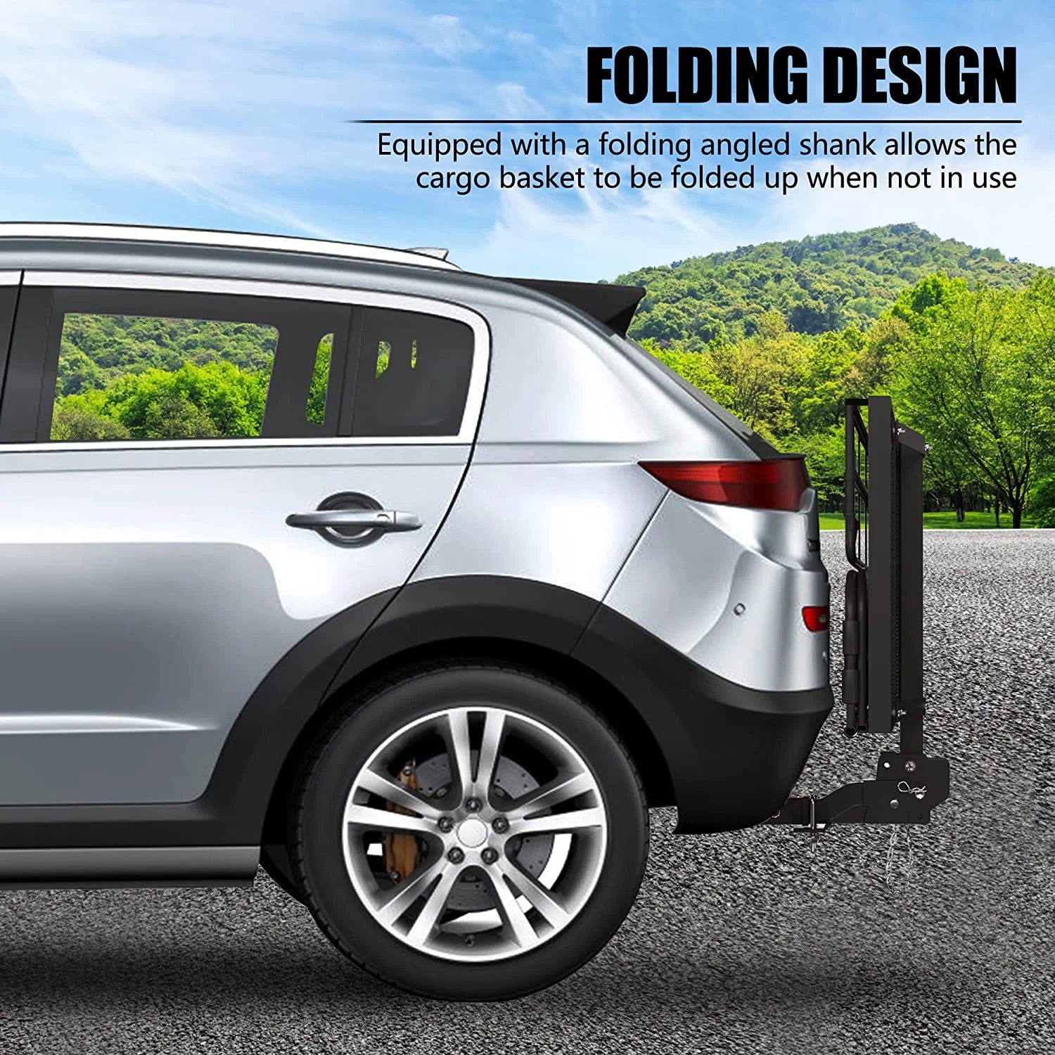 60" x 24" x 14.4" Folding Hitch Mount Cargo Carrier I1346