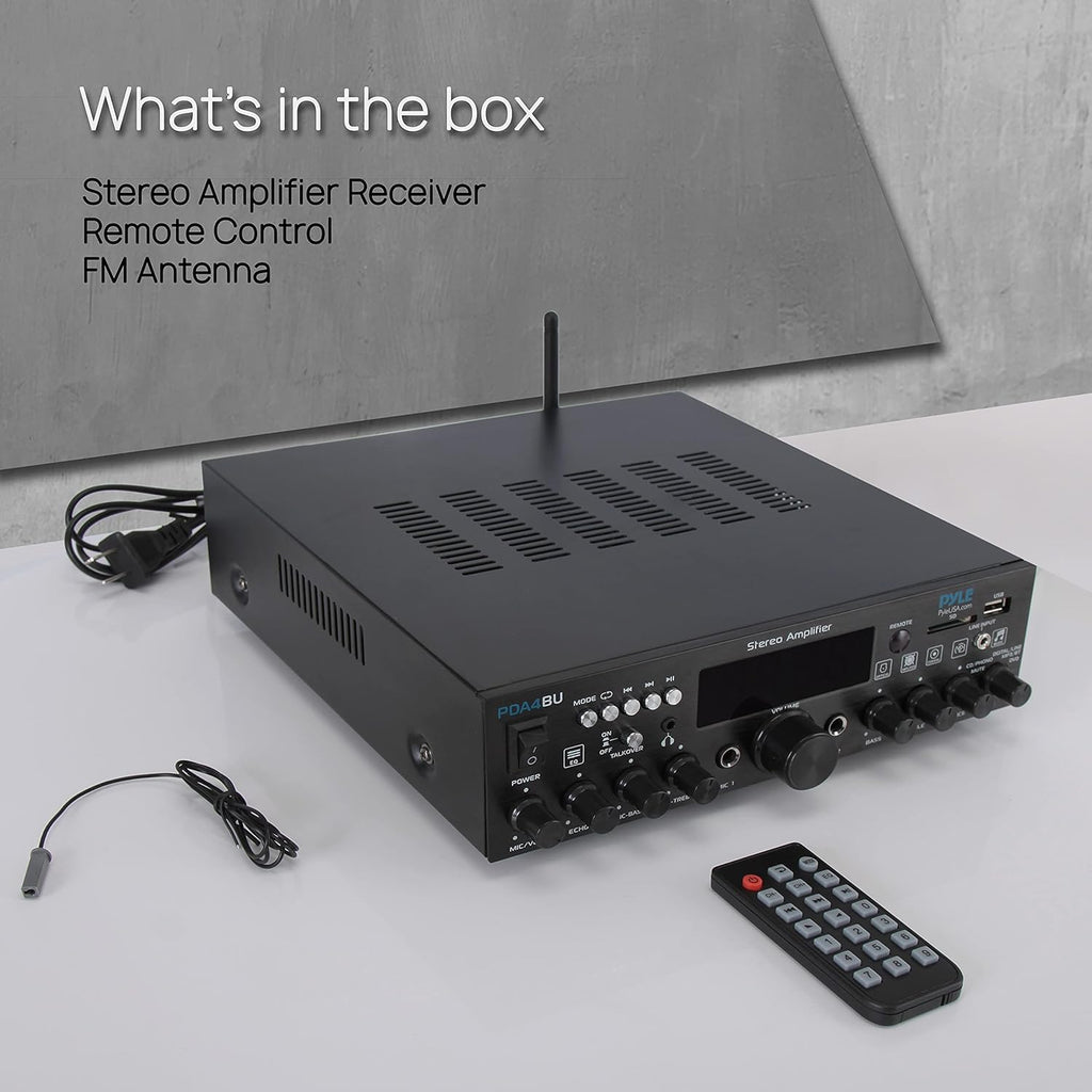 Wireless Bluetooth Home Stereo Amplifier 200 Watt Power Amplifier Home Audio Receiver J4779