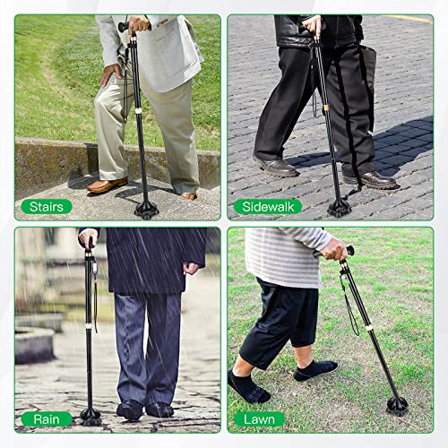 Foldable Adjustable Aluminum Alloy Walking Cane with Carry Bag G399
