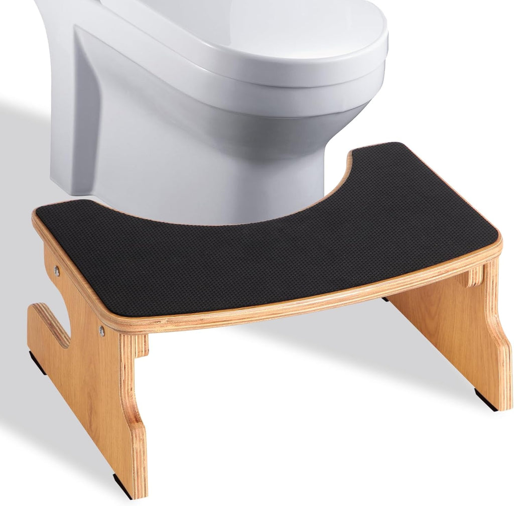 Wooden Toilet Stool Squat Adult, Extra Thick Multi-layer Wood U179855
