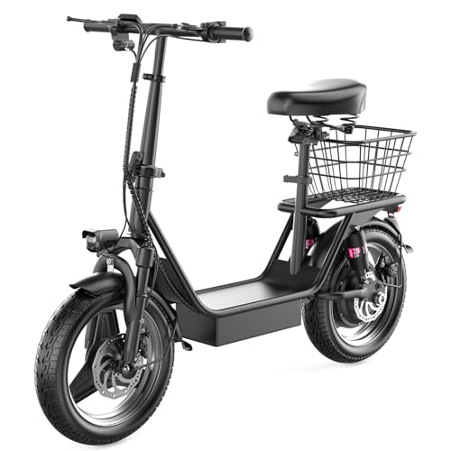 Electric Scooter with Seat, 500W Motor, 14" Pneumatic Tire T813