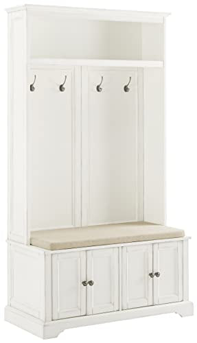 Distressed White Hall Tree M147033