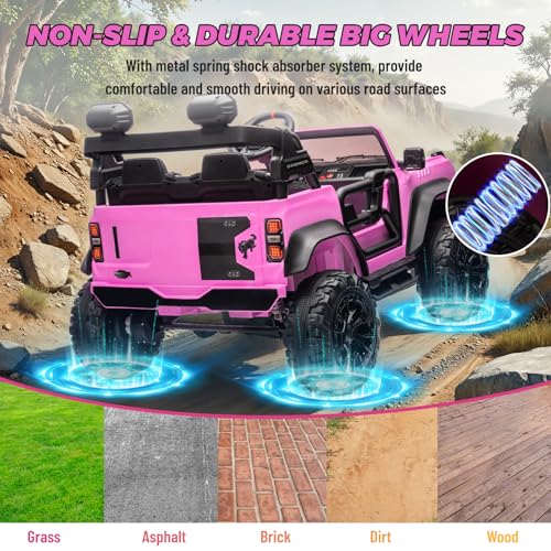 2 Seater Ride On Car, 24v Electric Power Ride On Truck Toy with Remote Control, Blue M69025