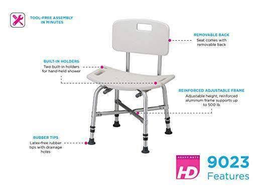Heavy Duty Bath Bench with Back V182370